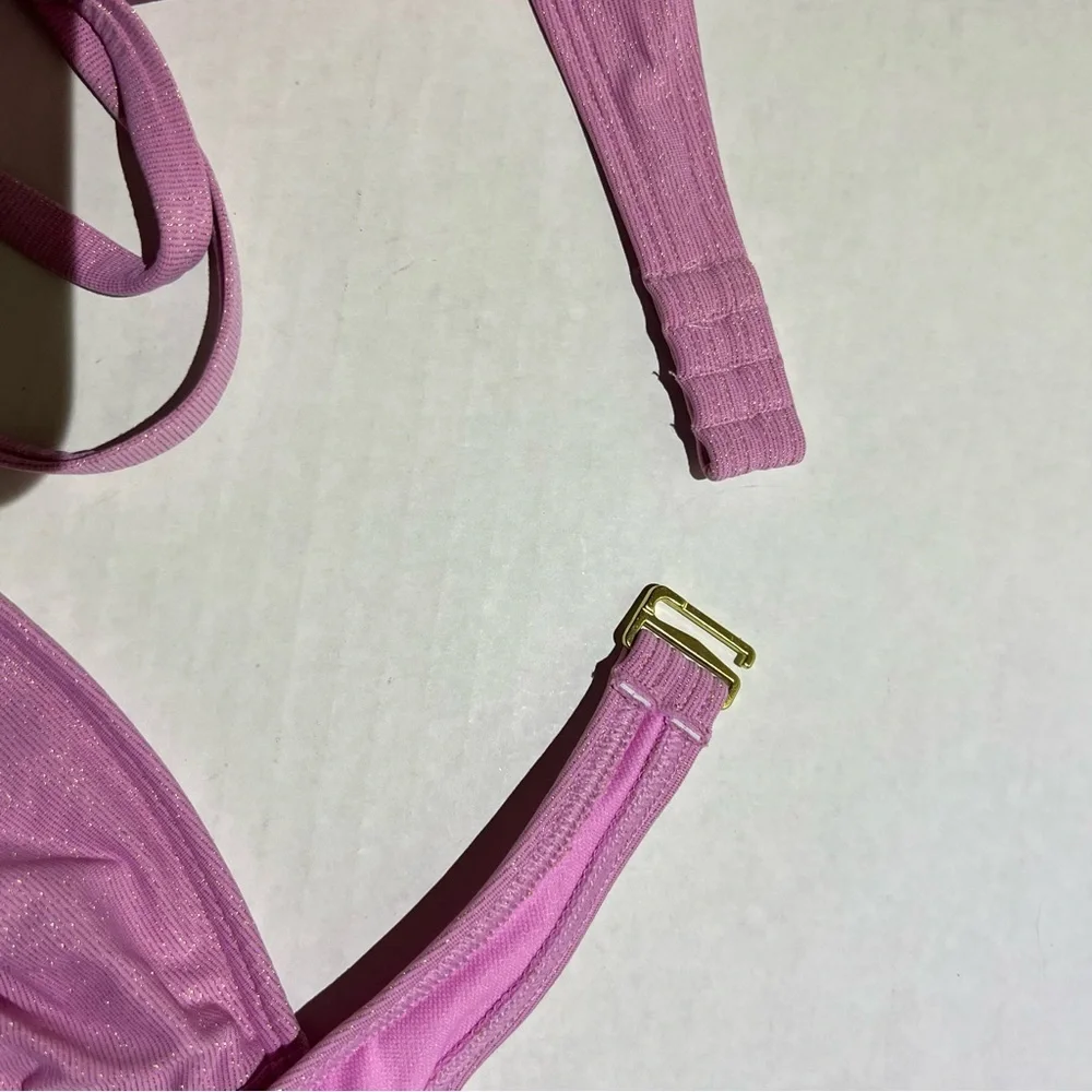 Abercrombie & Fitch Pink Shimmer Ring‎ Bandeau Bikini Top size XL
